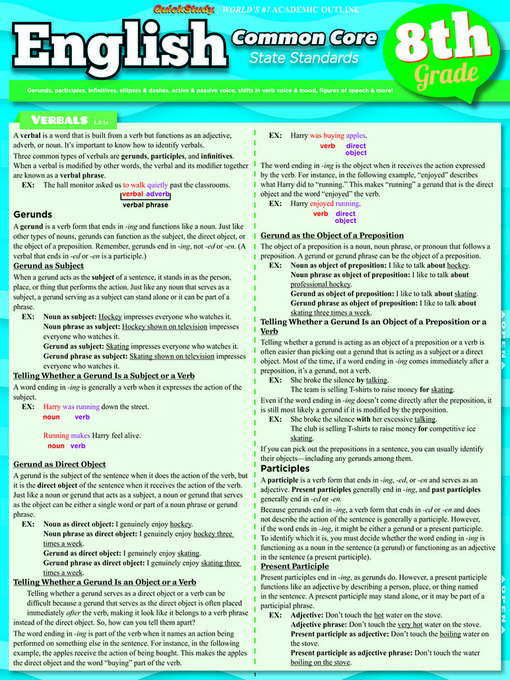 Title details for English Common Core 8th Grade by BarCharts Publishing, Inc. - Available
